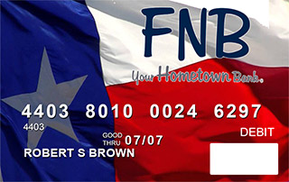 debit Card with Texas State Flag as background